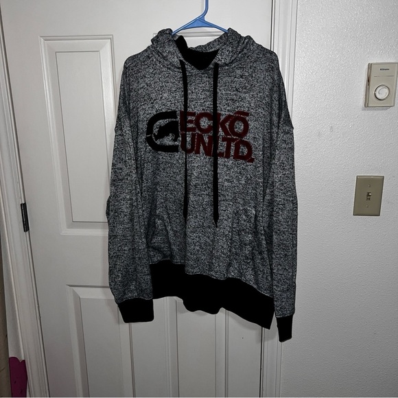 ECKO UNLTD Hoodie Size 3XL Sweatshirt Y2K 90’s Gray Red - Picture 1 of 5